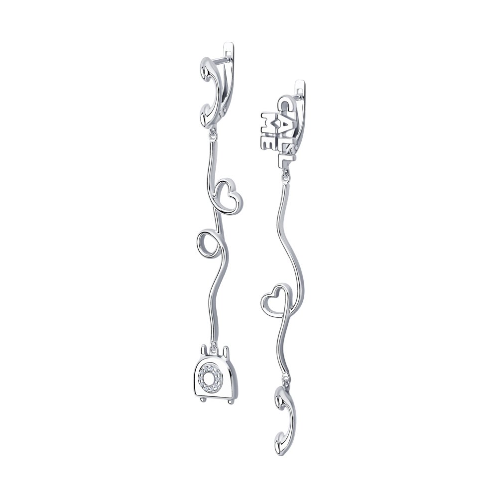 

Серьги женские из серебра SKLV 94024064, фианит, 94024064
