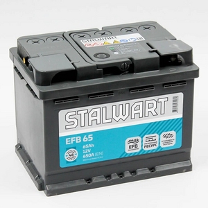 

Аккумулятор Stalwart EFB 65 Ач 650А прямая полярность