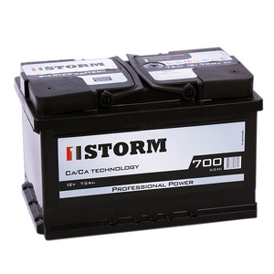 

Аккумулятор Storm 72 Ач 700А низкий обратная полярность