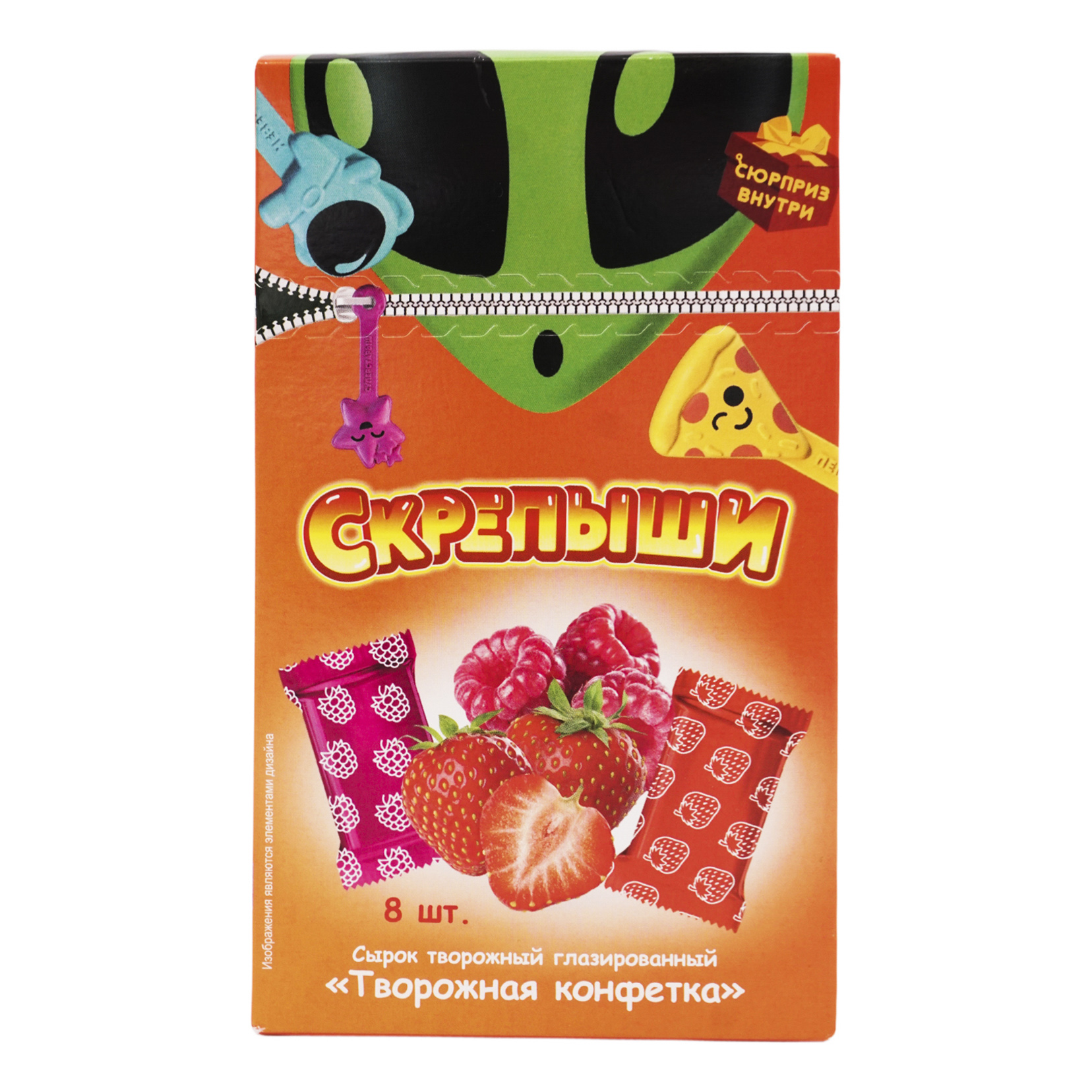 

Сырок творожный Скрепыши малина-клубника 17% 15 г х 8 шт БЗМЖ