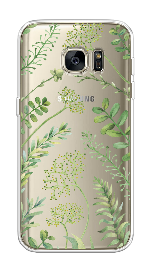 

Чехол на Samsung Galaxy S7 "Green Leaves", Зеленый;прозрачный, 24550-1