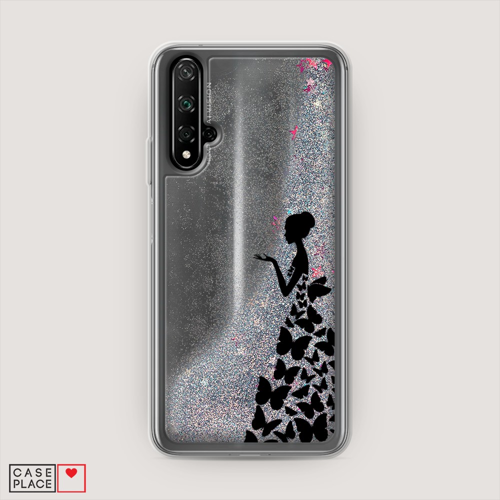 

Чехол Awog на Honor 20/Huawei Nova 5T "Дама в бабочках", Разноцветный, 69591-1