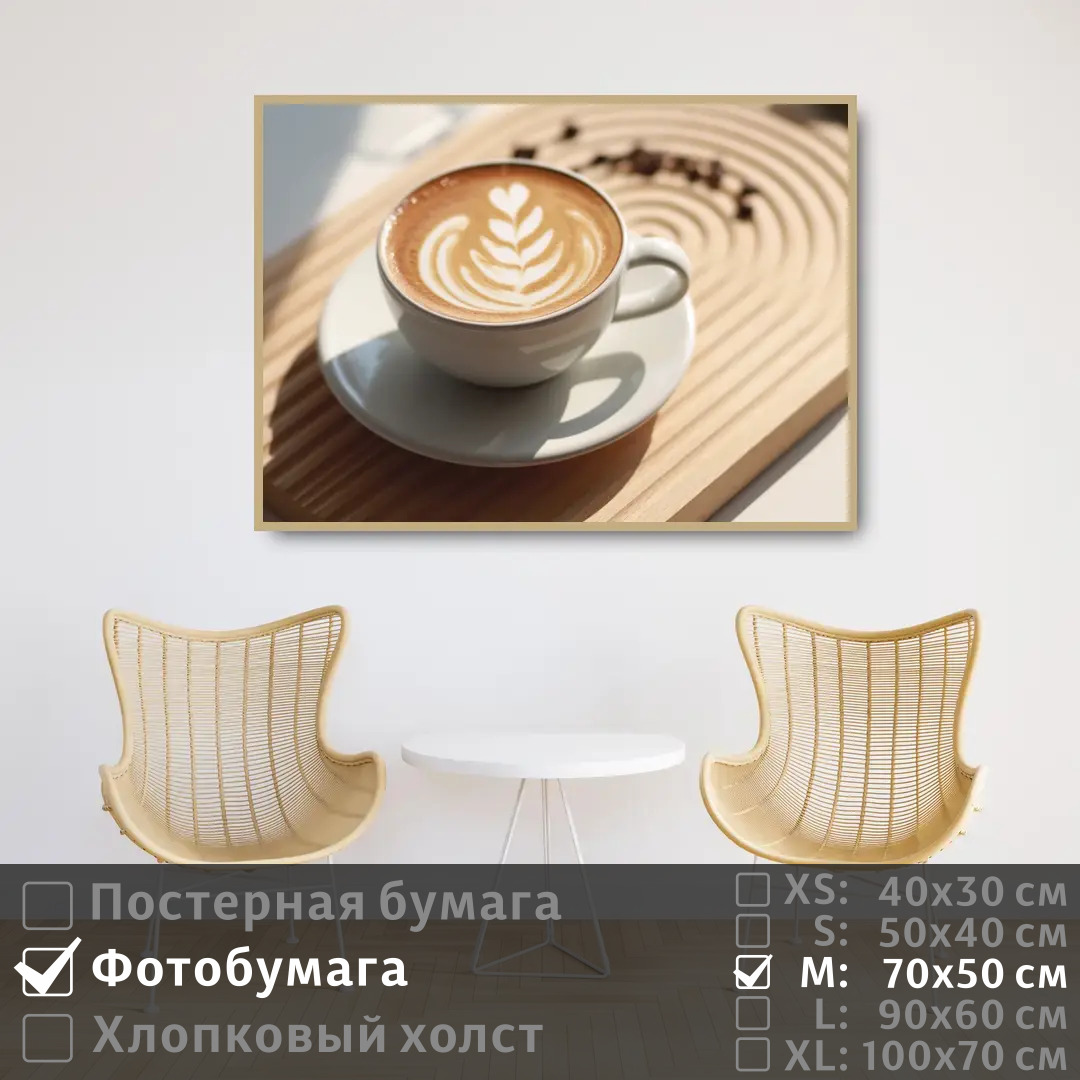 

Постер на фотобумаге ПолиЦентр Утреннее кофе в белой чашке 70х50 см, УтреннееКофеВБелойЧашке