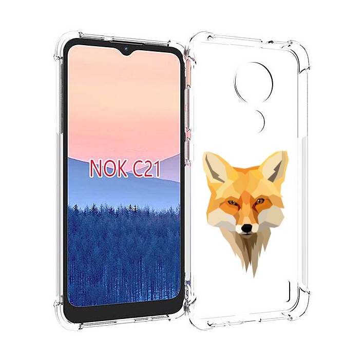 

Чехол MyPads голова-лисы для Nokia C21, Прозрачный, Tocco