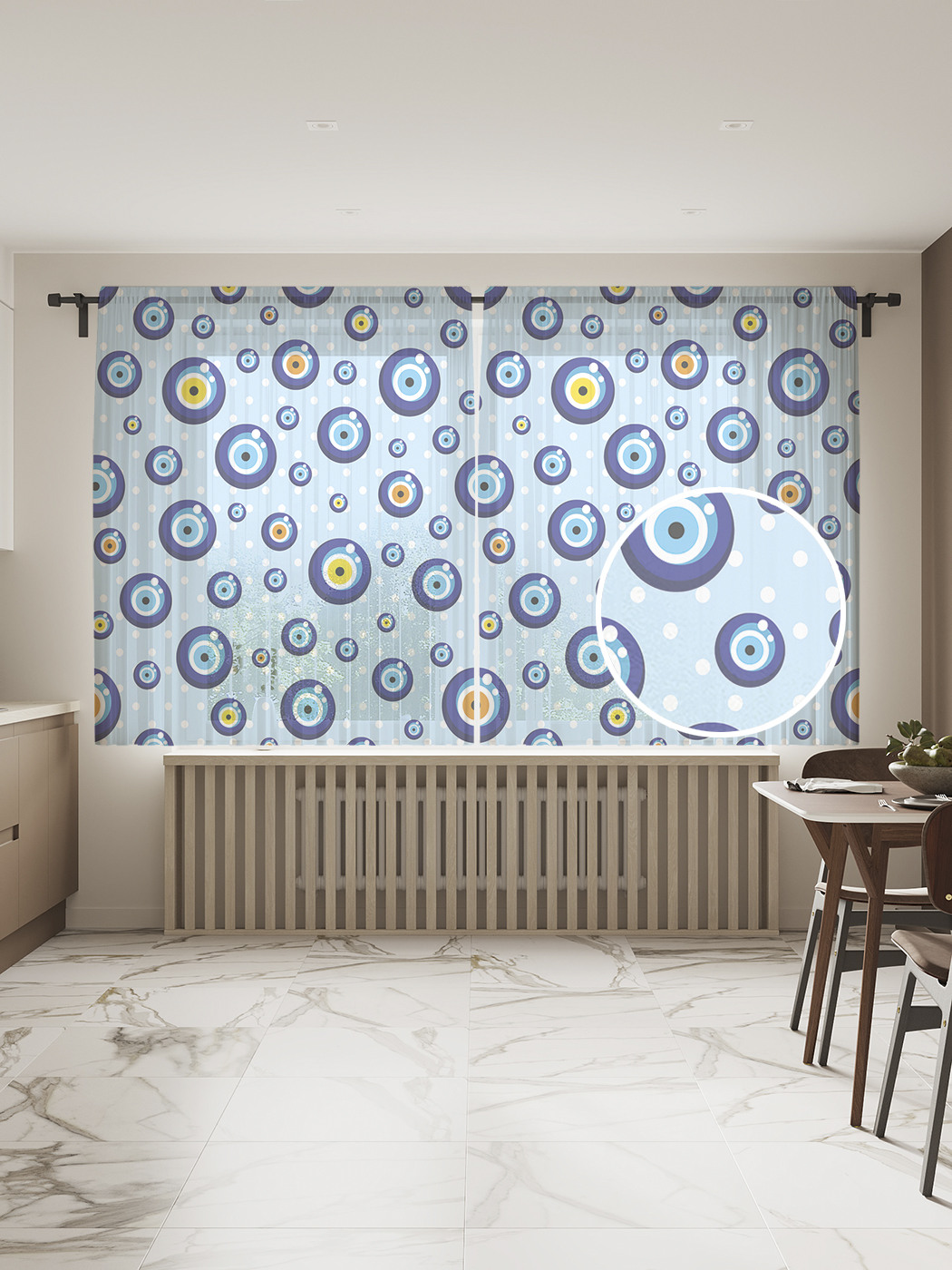 

Фототюль JoyArty "Всевидящая вселенная", 145x180см (2 полотна с лентой + 50 крючков), Всевидящая вселенная