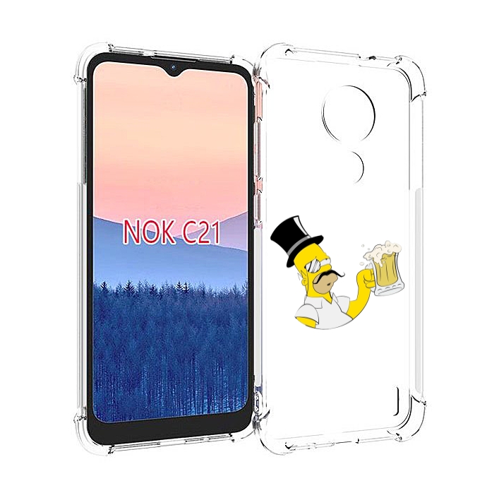 

Чехол MyPads гомер-с-напитком для Nokia C21, Прозрачный, Tocco