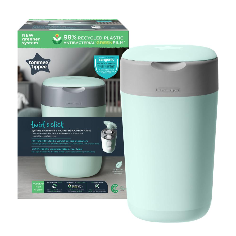 Утилизатор для использованных подгузников Tommee Tippee twist & click, green 85102402 накопитель подгузников angelcare dg7 ad8000 en