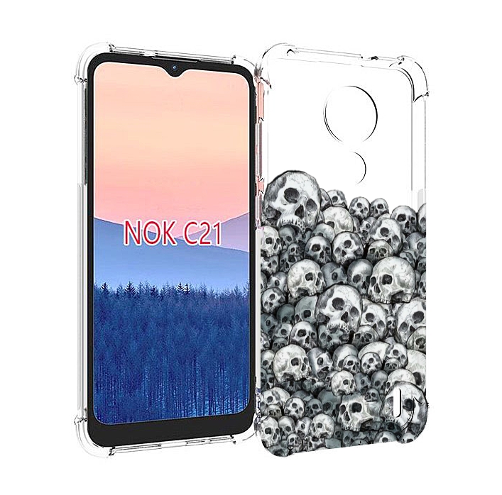 

Чехол MyPads гора из черепов для Nokia C21, Прозрачный, Tocco