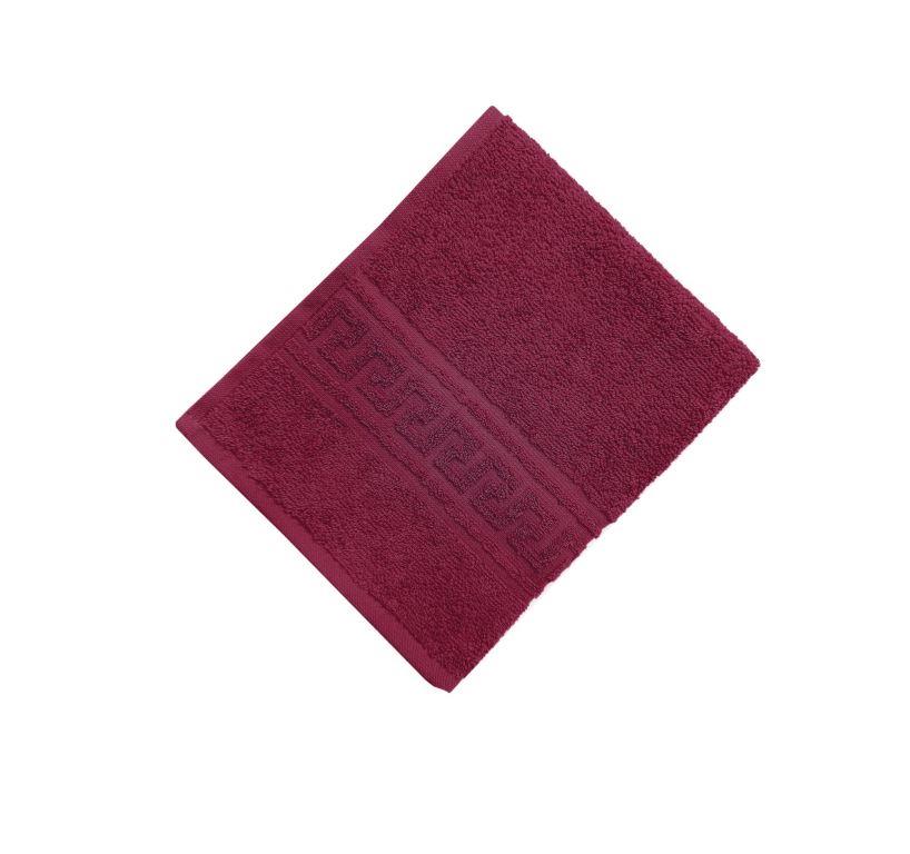 Махровое гладкокрашеное полотенце 50x90 см 380 г/м2 Бордовый