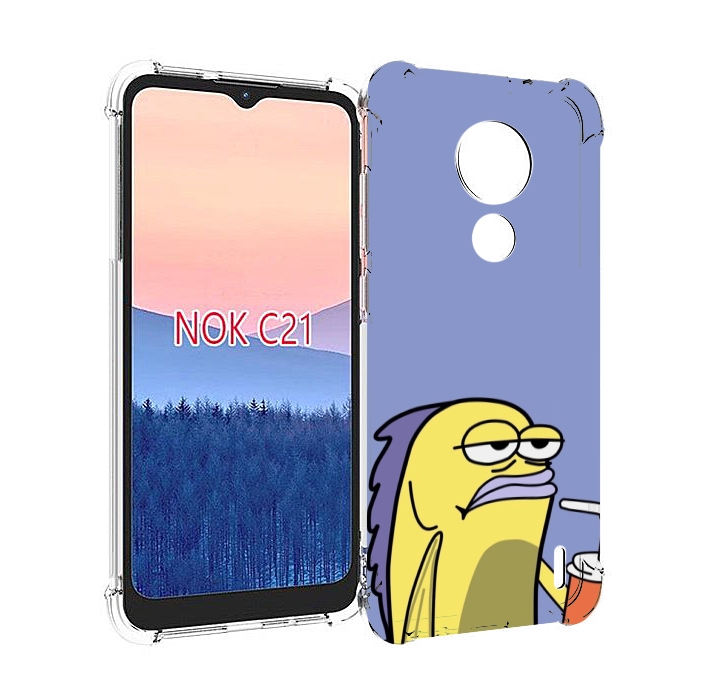 

Чехол MyPads грусная-рыба-из-спанч-боба для Nokia C21, Прозрачный, Tocco