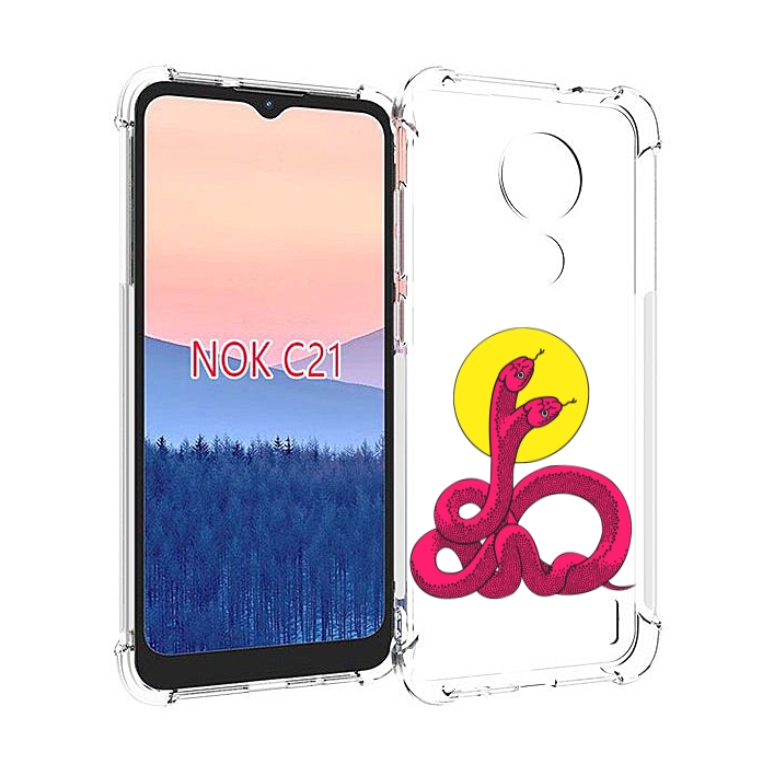 

Чехол MyPads двухголовая-змея для Nokia C21, Прозрачный, Tocco