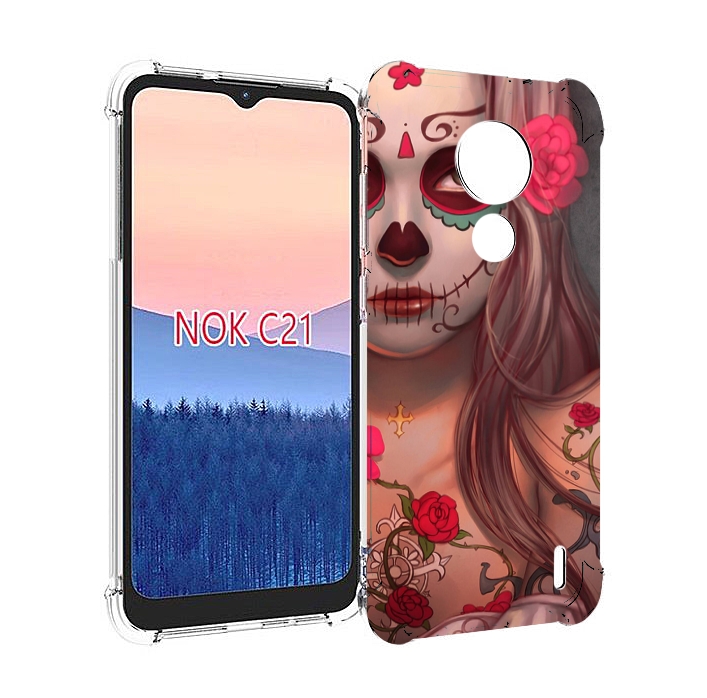 

Чехол MyPads девочка в рисунках для Nokia C21, Прозрачный, Tocco
