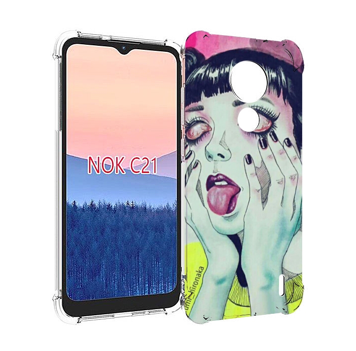 

Чехол MyPads девушка без зрачков для Nokia C21, Прозрачный, Tocco