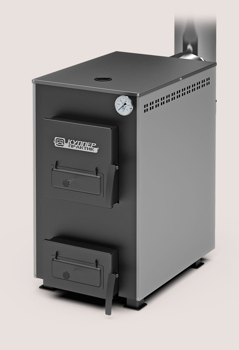 

Твердотопливный котел Теплодар Куппер Практик-20 В, 20 кВт, одноконтурный, Серый;черный