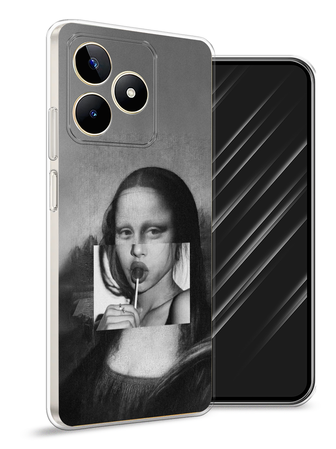 

Чехол Awog на Realme C53 "Mona Lisa sucking lollipop", Серый, 2514650-9