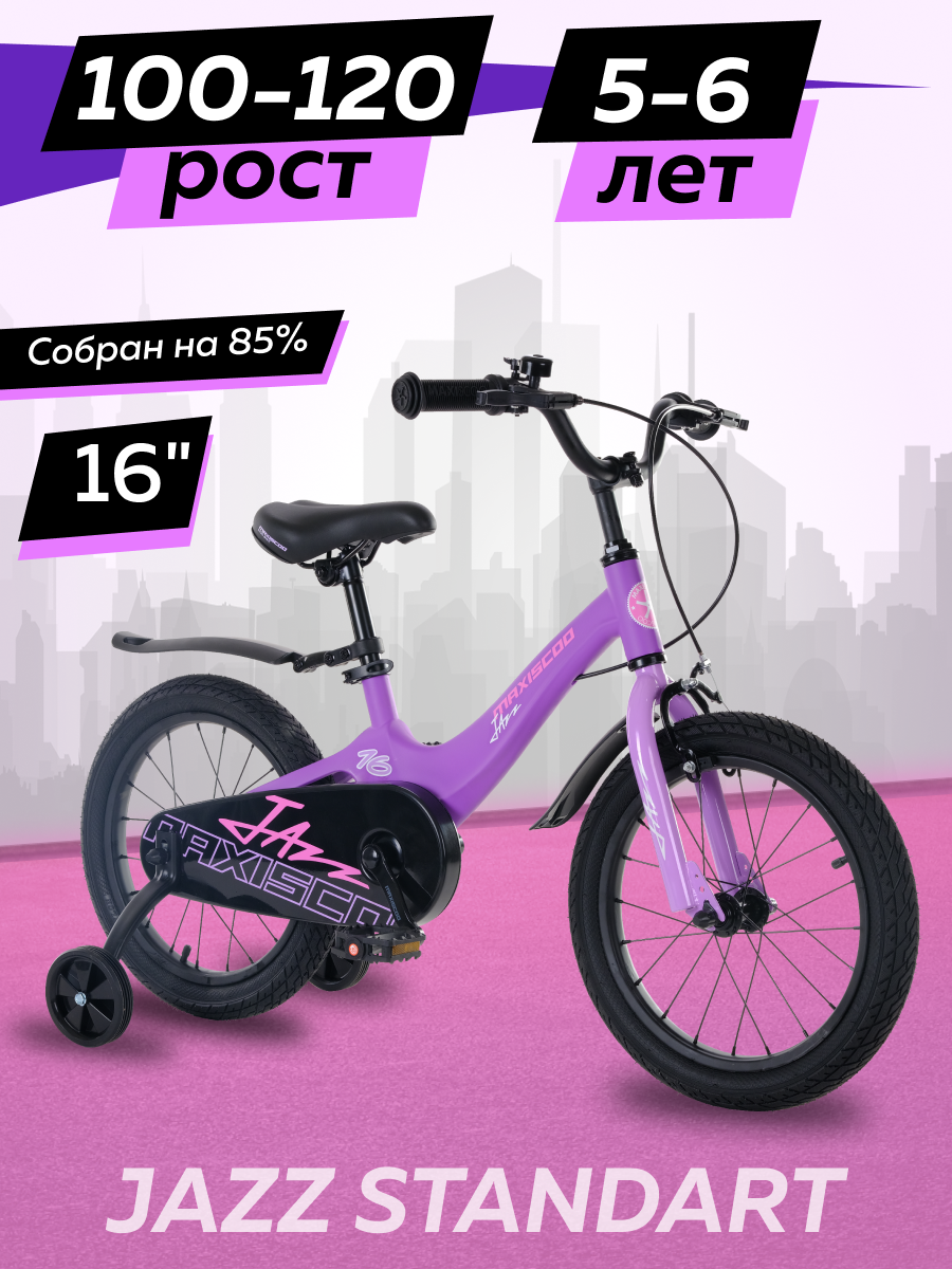 

Велосипед детский двухколесный Maxiscoo JAZZ Стандарт 16 2024 Фиолетовый Матовый, Z-MSC-J1633