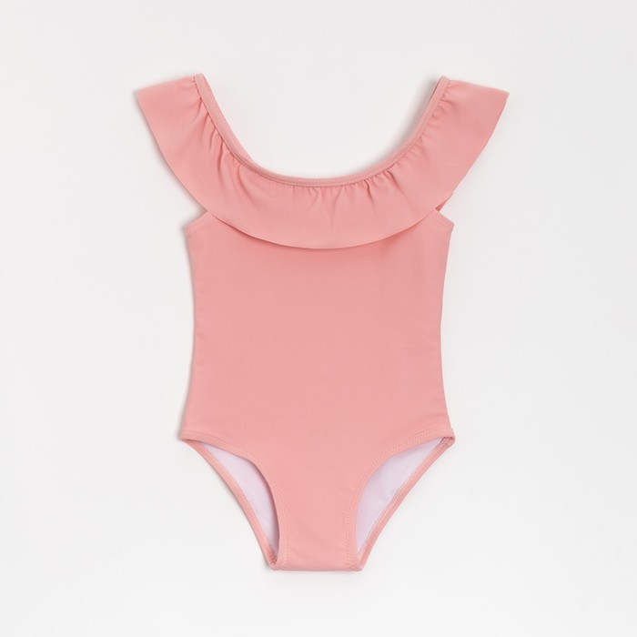 

Купальник слитный детский MINAKU цвет пудровый, рост 134-140, Swim Collection KIDS рюша