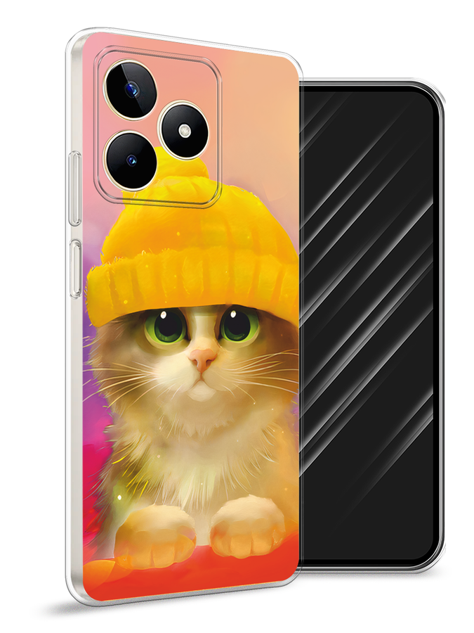 

Чехол Awog на Realme C53 "Котенок в желтой шапке", Желтый, 2514650-2