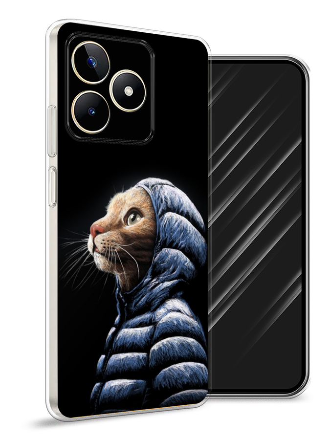 

Чехол Awog на Realme C53 "Кот в капюшоне", Черный;бежевый;синий, 2514650-2