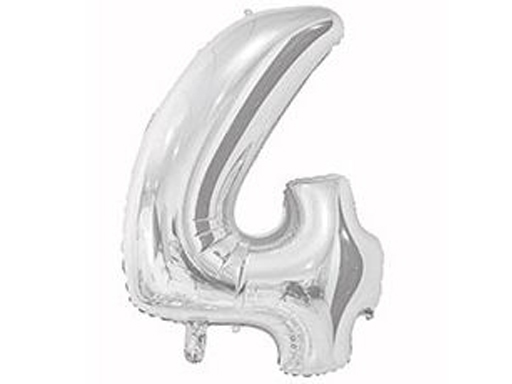 

1207-3661 Шар К ЦИФРА 4 26 Silver цена за 1 шт., Серебристый