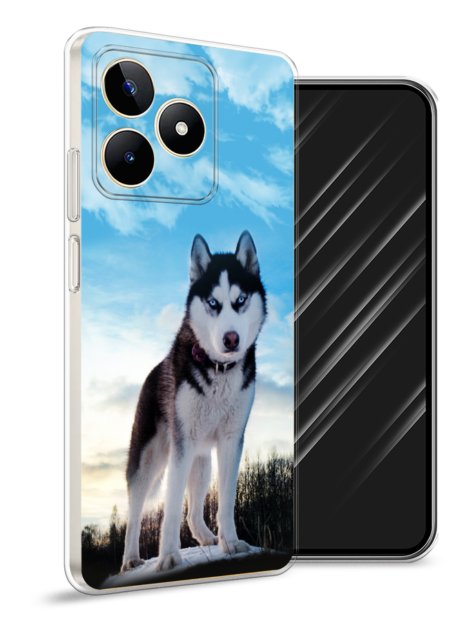 

Чехол Awog на Realme C53 "Хаски 3", Белый;черный;голубой, 2514650-2