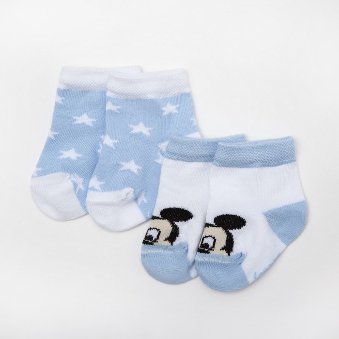 

Набор носков "Mickey Mouse", белый/голубой, 6-8 см, Разноцветный, Микки Маус