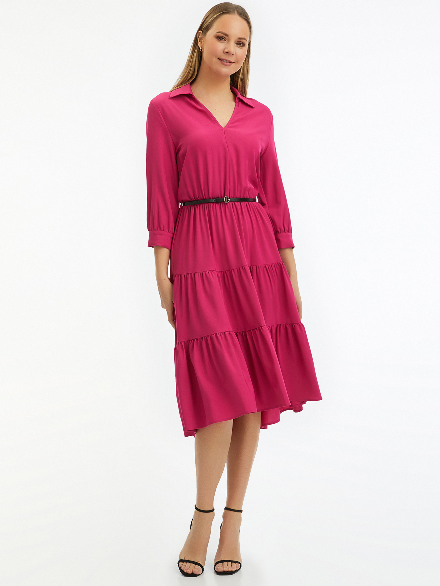 Розовое женское платье Oodji 11913061-2 размера 36 EU.