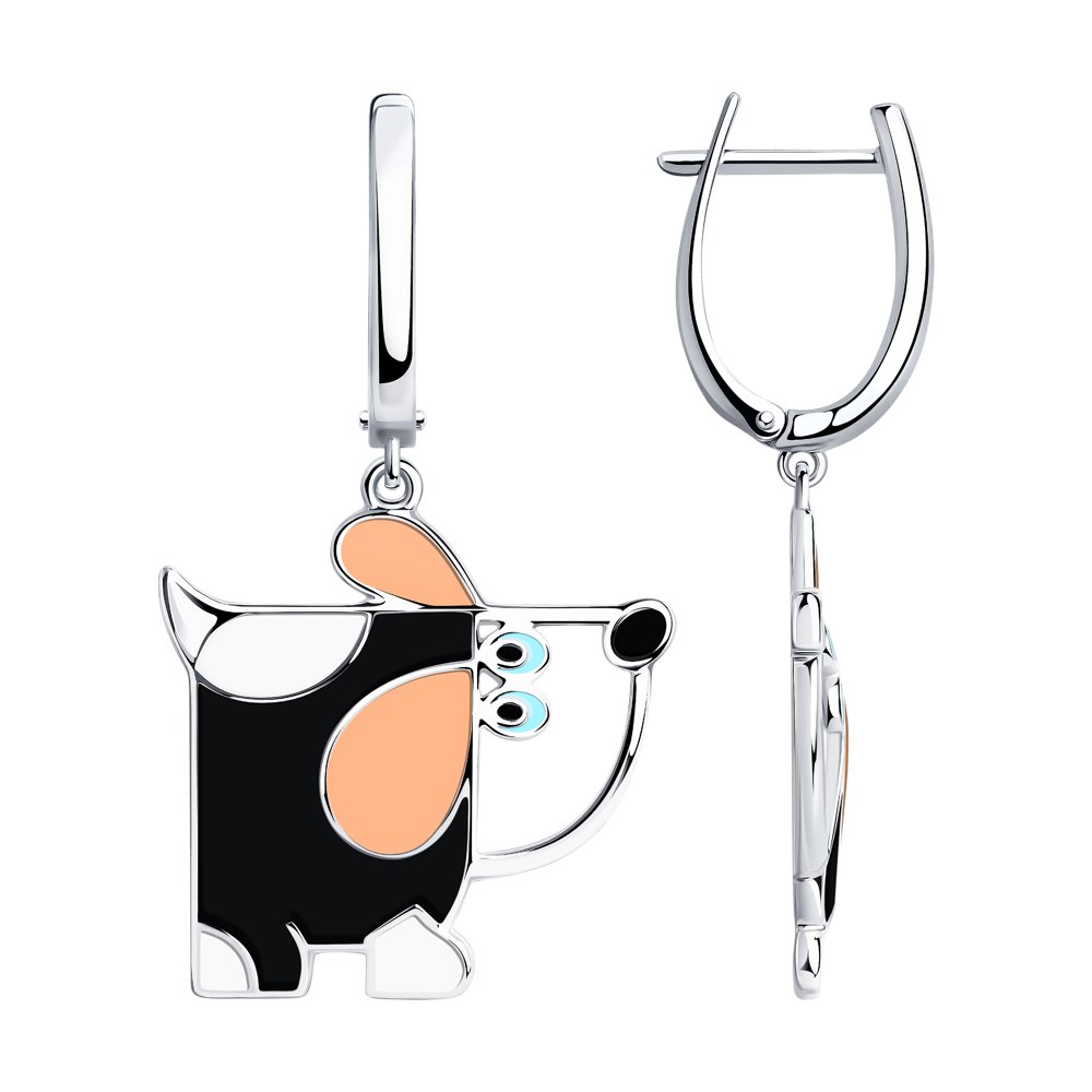 

Серьги женские из серебра SOKOLOV 94024295, эмаль, 94024295