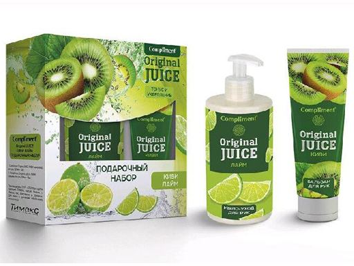 Набор Compliment Original Juice 1490 Киви-лайм, мыло для рук 320 мл+бальзам для рук 100 мл