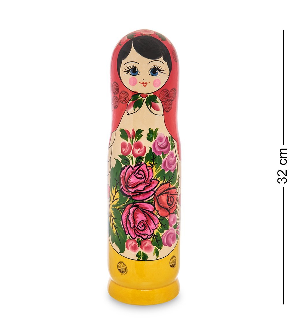 

Футляр для бутылки Матрешка с розами