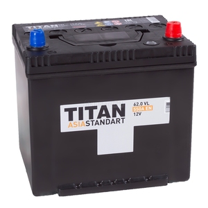 

Аккумулятор Titan Standart Asia 62 Ач 520А обр. пол.