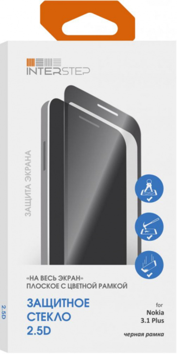 

Защитное стекло InterStep 3D FS для Nokia 3.1 Plus черная рамка, 3D FS для Nokia 3.1 Plus черная рамка