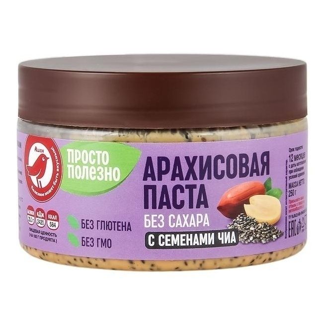 

Паста Красная птица Арахисовая с семенами чиа без сахара 250 г