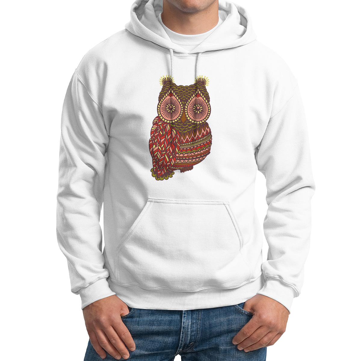 

Худи унисекс CoolPodarok Сова белое 56 RU, Белый, M0113608