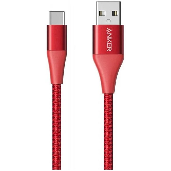 

Кабель Anker A8462 Type-C-USB, 2 А, зарядка+передача данных, 0.9 м, красный