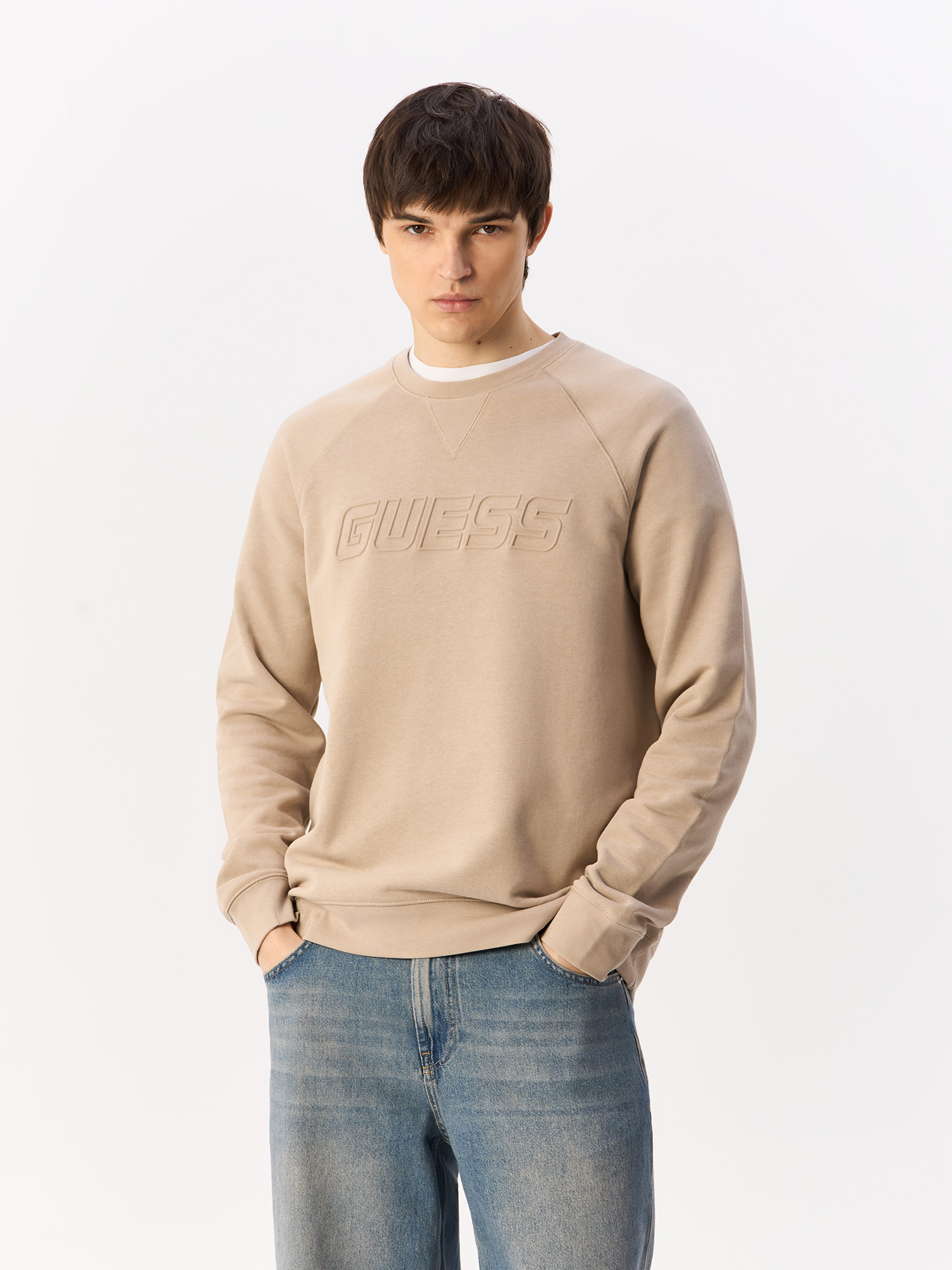 

Джемпер мужской Guess Z4YQ16KAIJ1 бежевый M, Z4YQ16KAIJ1