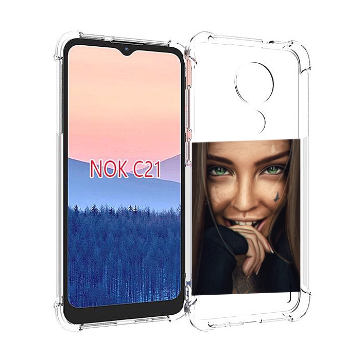 

Чехол MyPads девушка улыбается женский для Nokia C21, Прозрачный, Tocco
