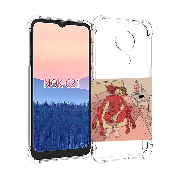 Чехол MyPads девушка-без-кожи для Nokia C21