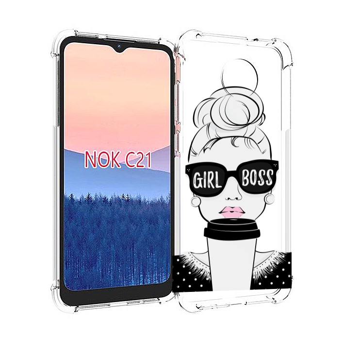 

Чехол MyPads девушка-босс женский для Nokia C21, Прозрачный, Tocco