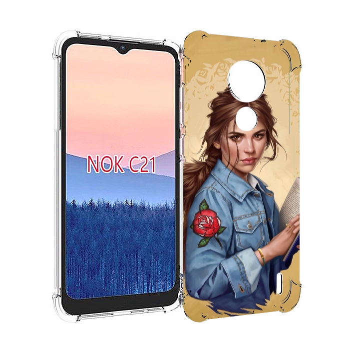

Чехол MyPads девушка-в-бежевом-фоне для Nokia C21, Прозрачный, Tocco