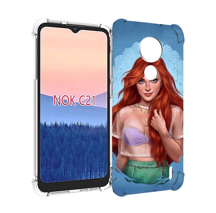 

Чехол MyPads девушка-в-голубом-фоне женский для Nokia C21, Прозрачный, Tocco