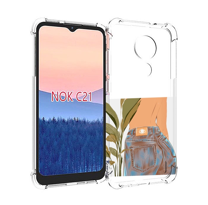 

Чехол MyPads девушка-в-джинсах для Nokia C21, Прозрачный, Tocco