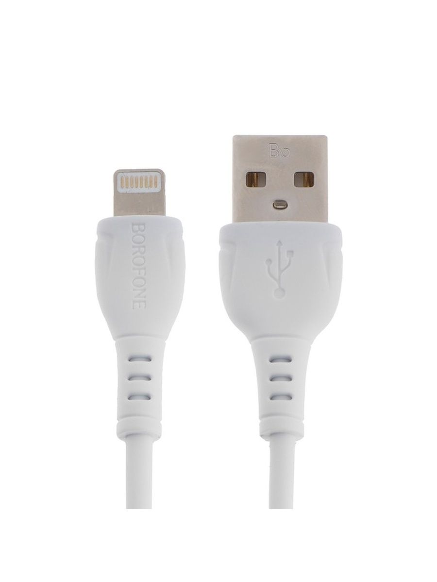 

Кабель Borofone BX51 USB - Lightning PVC оплётка, 2.4A, 1 м, белый