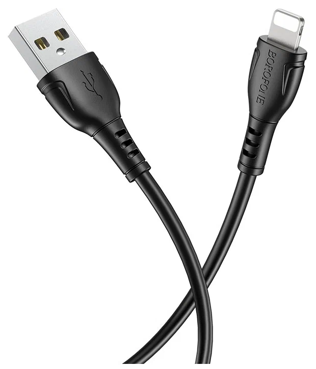 

Кабель Borofone BX51 USB - Lightning PVC оплётка, 2.4A, 1 м, черный