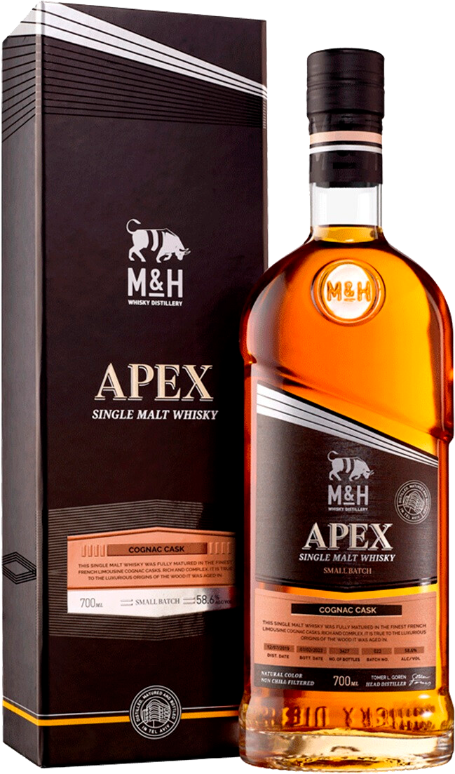 

Виски односолодовый M&H Apex Cognac Cask Single Malt Whiskey 58,6% 0,7л