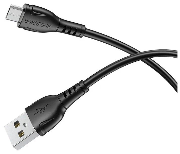 

Кабель Borofone BX51 USB - Micro USB PVC оплётка, 2.4A, 1 м, черный