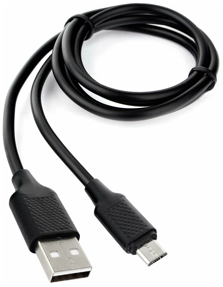 Кабель Cablexpert CCB-mUSB2-AMBMO2-1MB USB - Micro USB быстрая зарядка, 2.4A, 1 м, черный