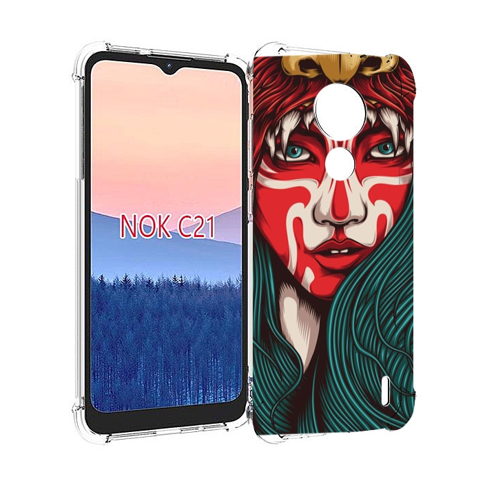 

Чехол MyPads девушка-в-маскировке для Nokia C21, Прозрачный, Tocco