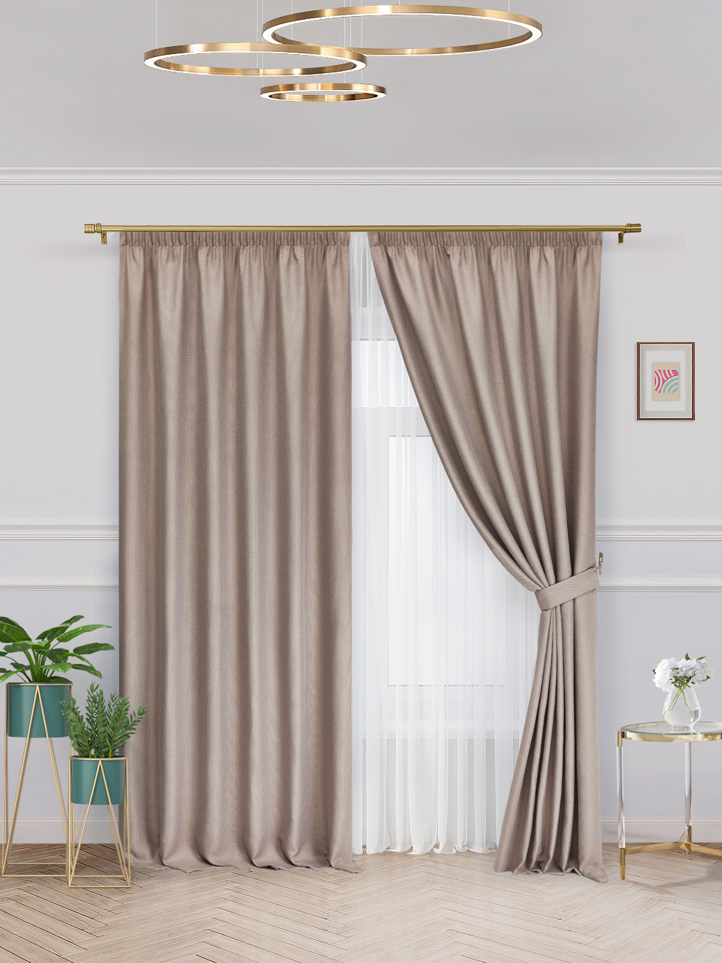 

Комплект штор рогожка блэкаут 300х250см 2 шт., k_Rog_600X250_beg, rog_lenta