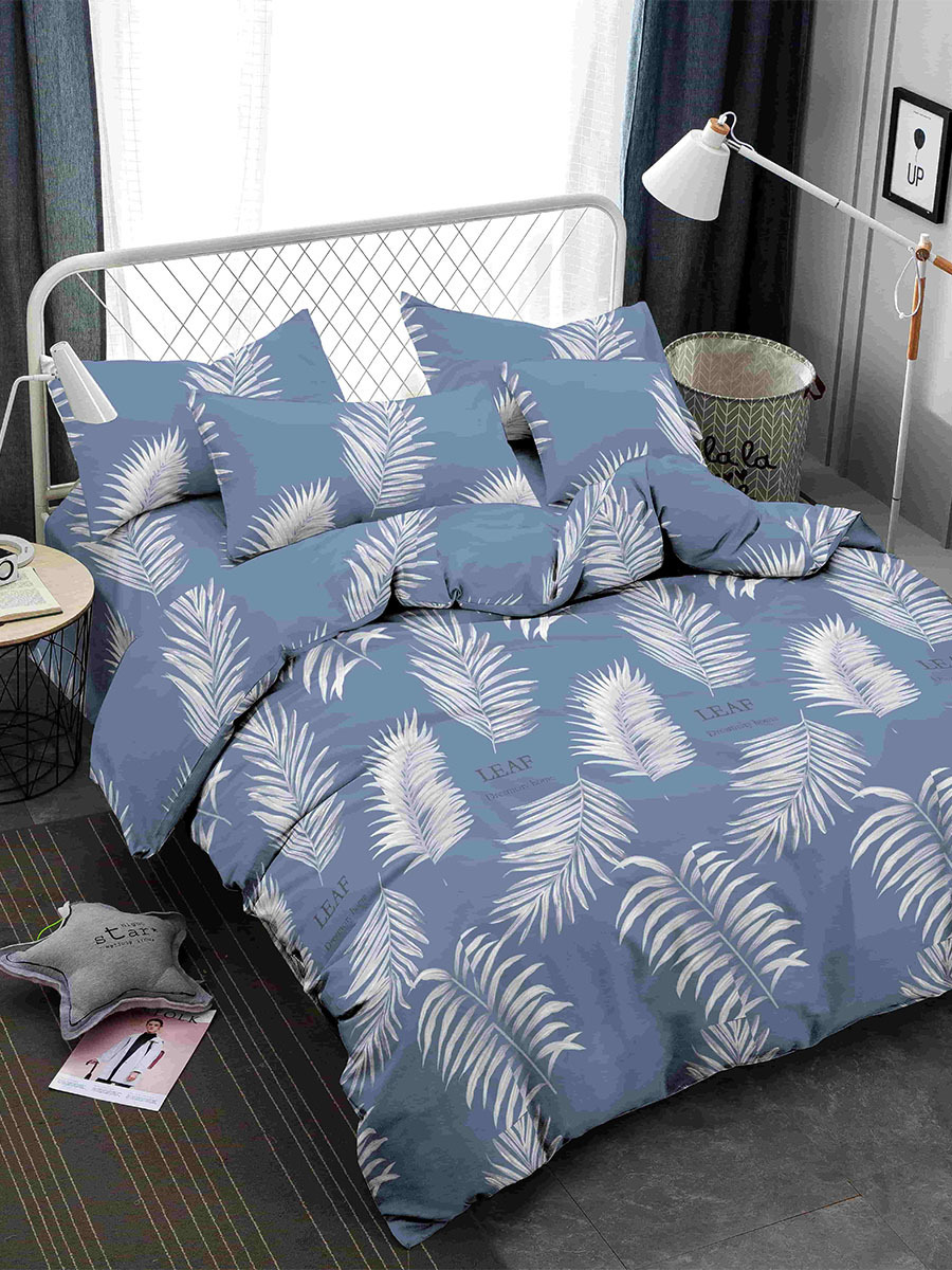 

Пододеяльник полисатин Simple House Leaf, 1,5-спальный на молнии 145x215 см, полисатин